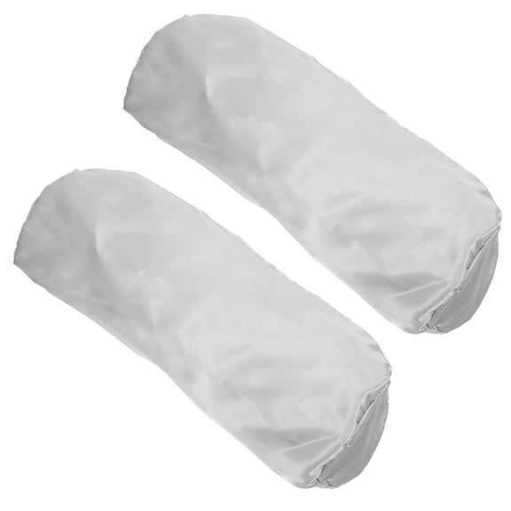 HONMEET 2-Pack Grey Neck Roll Pillowcases with Hidden Zipper, Breathable Round Bolster Pillow Covers for Home