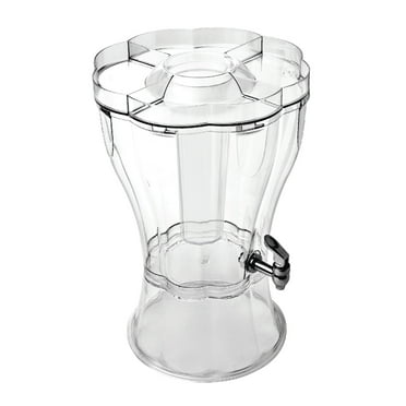 Buddeez 3.5 Gallon Break-Resistant Tritan Beverage Dispenser with Removable Ice-Cone and Party Top Lid that Holds Cups, Sweeteners, Garnishes and More