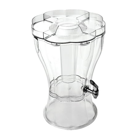 Buddeez 3.5 Gallon Break-Resistant Tritan Beverage Dispenser with Removable Ice-Cone and Party Top Lid that Holds Cups, Sweeteners, Garnishes and More