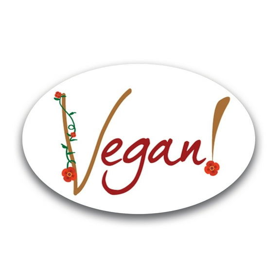 Magnet Me Up Vegan! All Natural Colors Oval Magnet Decal, 4x6 In, Vinyl Automotive Magnet