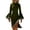 Army Green, variant on Plus Size Sun Dress Womens Faux Suede Midi Dress Mock Neck Color Block Flare Sleeve Slim Fitting Split Dresses Navy M
