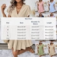 thumbnail image 3 of QUNYINEY Purple Womens Dresses Casual Cotton Linen Midi Short Sleeve Summer Sundress V Neck Vacation Loose Fit Ruffle Hem Dresses, 3 of 9