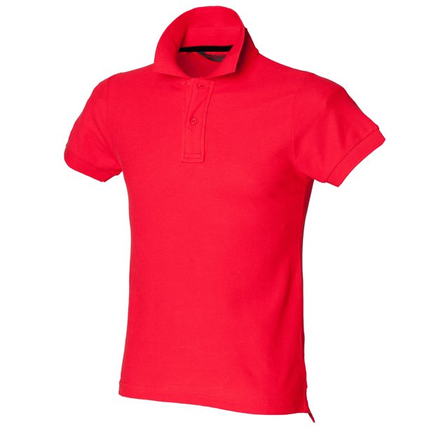 Skinni Fit - Polo de manga corta con cuello levantado Modelo Stay-up Collar para hombre/caballero - Verano/ Vacaciones/ Deporte (Rojo brillante)