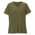 thumbnail image 7 of Timegard Plus Size Womens Tops Ribbed V Neck Short Sleeve Comfy Blouse Summer Travel Casual Tee Shirts, 7 of 7