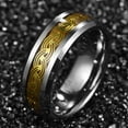 thumbnail image 3 of 8mm Celtic Knot Tungsten Rings for Unisex Wood Inlay Eternity Wedding Band Size 7-12, 3 of 3