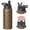 Black, variant on Leopard Print Insulated Stainless Steel Water Bottle with Straw & Cleaning Brush – 18 Oz | Leakproof, BPA-Free, 304 Stainless Steel, Wide Mouth, Travel Mug for Car, Gym, Office