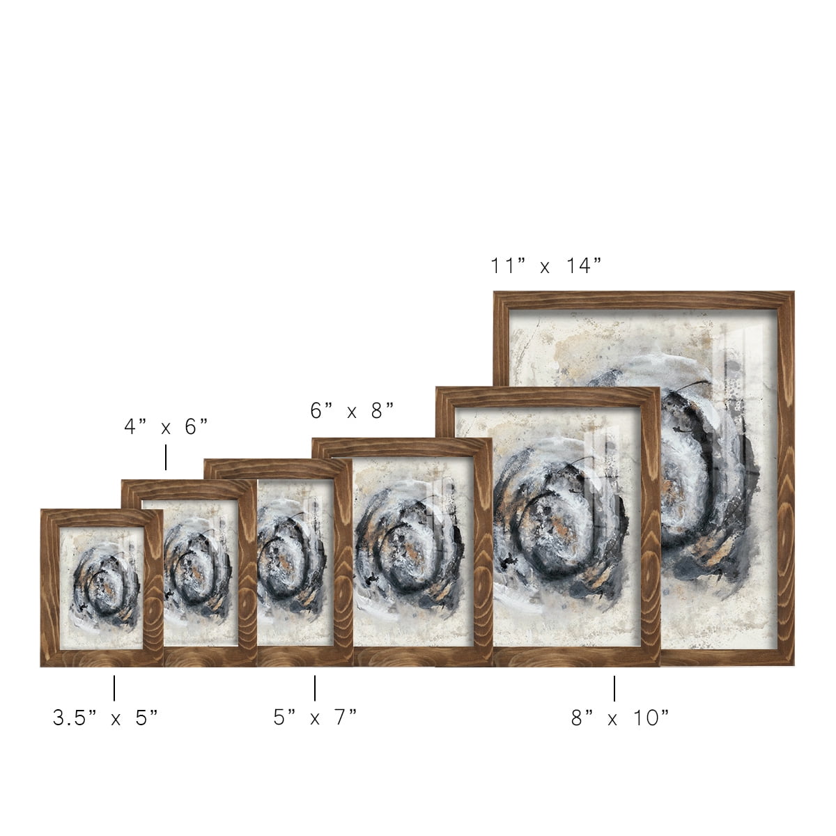 Circular Energy IV -Framed Print w/glass-Walnut