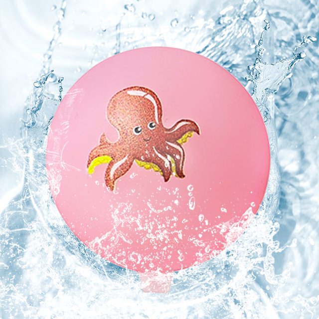 Bomba De Agua Pelota absorbente para jugar en la playa al aire libre, juguete de agua de dibujos animados de silicona, rosa