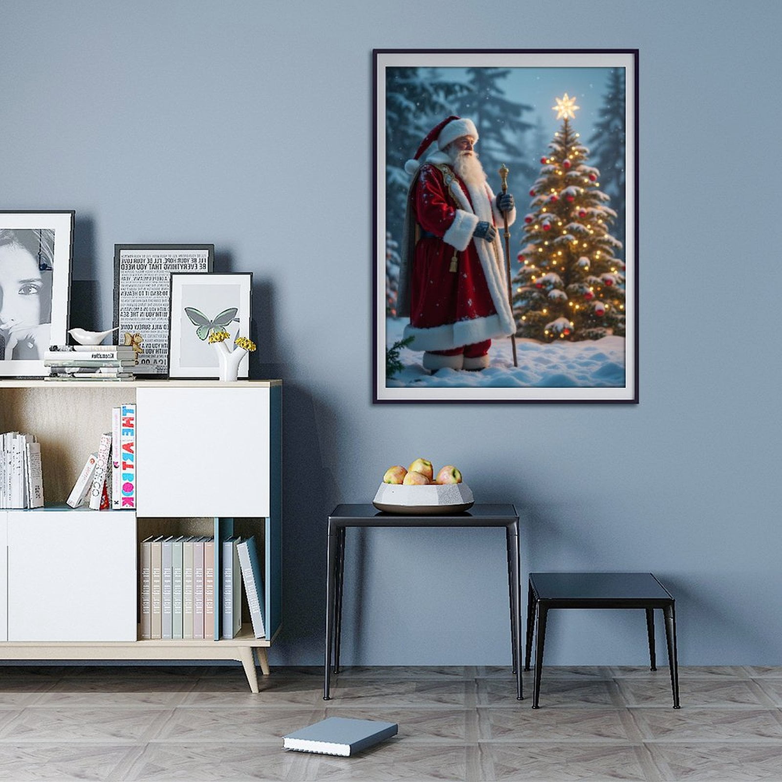 Diamond Art Kit for Adults, Santa Claus Christmas Tree Snowy Night Diamond Painting for Adults Beginners, DIY Diamond Art Painting Kits, 5D Diamond Painting Crafts for Home Decor 12x16 Frameless