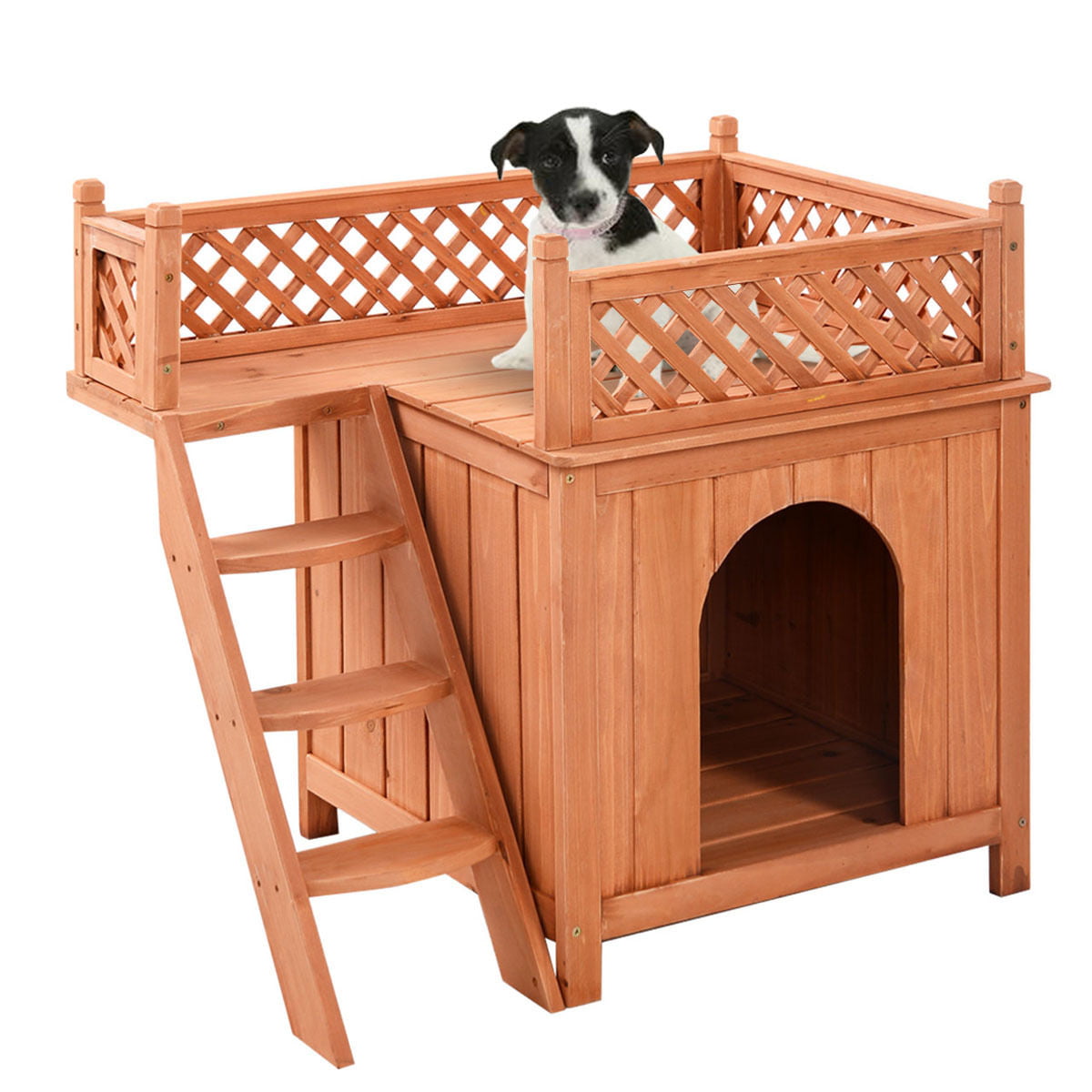 Costway Wooden Puppy Pet Dog House Wood 