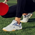 thumbnail image 6 of Table Tennis Shoes Mens Womens Indoor Court Sneakers Non-Slip Breathable for Tennis Pickleball Training,Blue,8, 6 of 8