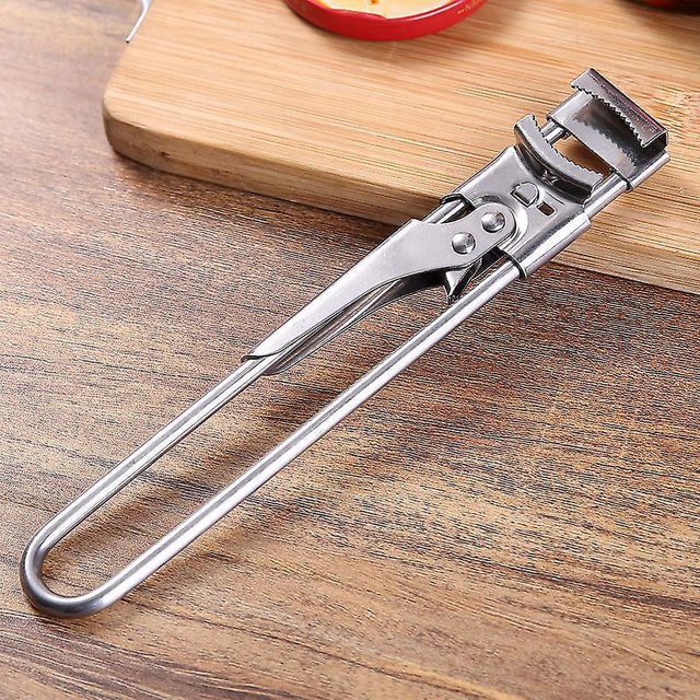 Abridor de tarros de acero inoxidable multifuncional ajustable, abrelatas manual, accesorios de cocina, 2 piezas