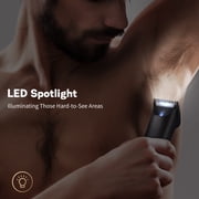 Body Hair Trimmer for Men,Manscape 3-in-1 Body Groomer Kit for Groin,IPX7 Waterproof Wet/Dry Electric Shaver Razor,Grooming for Face and Body,USB & Wireless Charging,Gifts for Men,Black