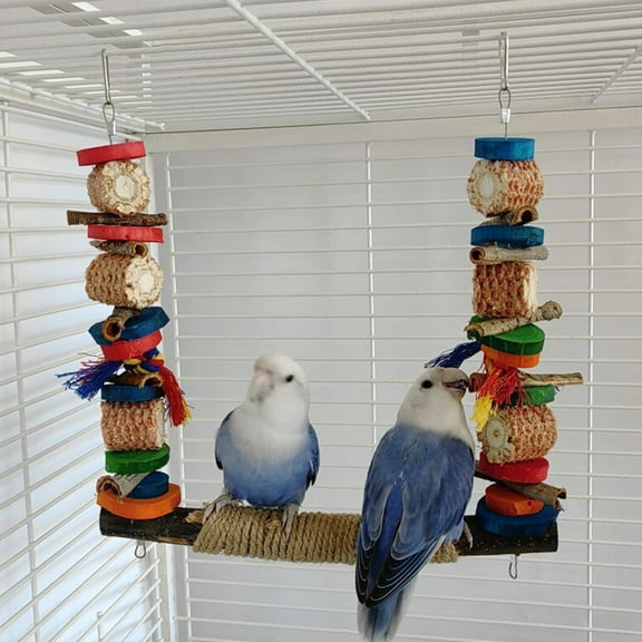 Mobestech Assorted Color Wood Bird Perch for Parakeets Parrots Chewing and Resting