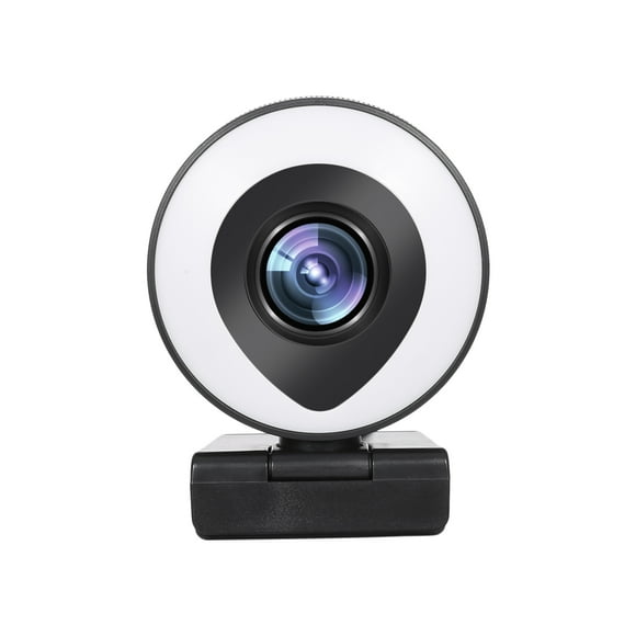 Yeacher Webcam Streaming 1080P Full HD with Dual Microphone and Ring Light, USB Camera Stream for Laptop YouTube OBS