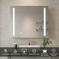 thumbnail image 2 of 36x30 inch Bathroom Medicine Cabinet with Mirror, Recessed or Wall Mounted Aluminium Large Storage Vanity Mirror Cabinet, Anti-Fog Adjustable LED Lights, 2 of 9