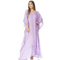 thumbnail image 5 of Sakkas Catia Women's Boho Casual Long Maxi Caftan Dress Kaftan Cover-up LougeWear - 22-Purple - One Size, 5 of 5
