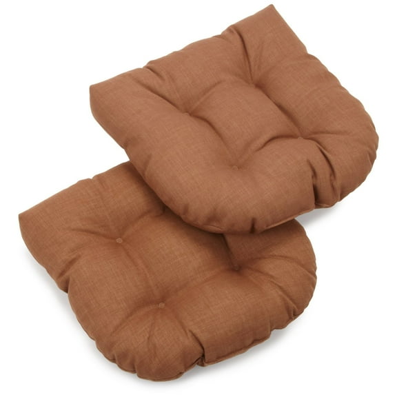 19-inch U-Shaped Outdoor Spun Polyester Tufted Dining Chair Cushion (Set of 2)-Color:Mocha