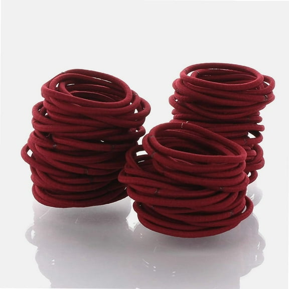 Hair Elastics Hair Ties, Professional Grade Ponytail Holders - Maroon 20 Pack
