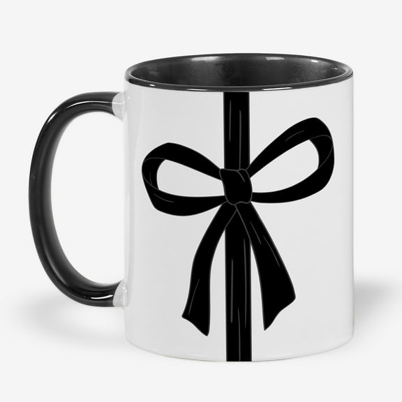 Personalization Mall Black & White Bow 11 oz. Coffee Mug