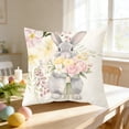 thumbnail image 4 of Euaioeiu Easter Bunny Egg Print Pillow Cover Spring Home Decor Cushion Case Farmhouse Rustic Decorations for Sofa Bed Living Room Bedroom Seasonal Holiday Decoration, 4 of 6