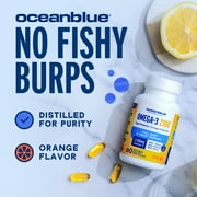 OceanBlue Omega-3 2100 Fish Oil, 60 Count, Triple Strength, Burpless, 30 Servings, Cardiovascular Support, Gluten-Free, Lactose-Free, No Mercury