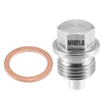 Unique Bargains Vehicle Engine Magnetic Oil Drain Plug M16x1.5 Stainless Steel with Copper Washer