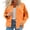 Orange, variant on Women's Retro Street Style Denim Jacket With Edges
