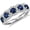 size 6, variant on Blue Sapphire White Diamond Half Eternity Wedding Band for Women 5 Stone Round Princess Cut Sapphire Cubic Zirconia Promise Ring Promise Anniversary Rings Engagement Rings for Her size 7