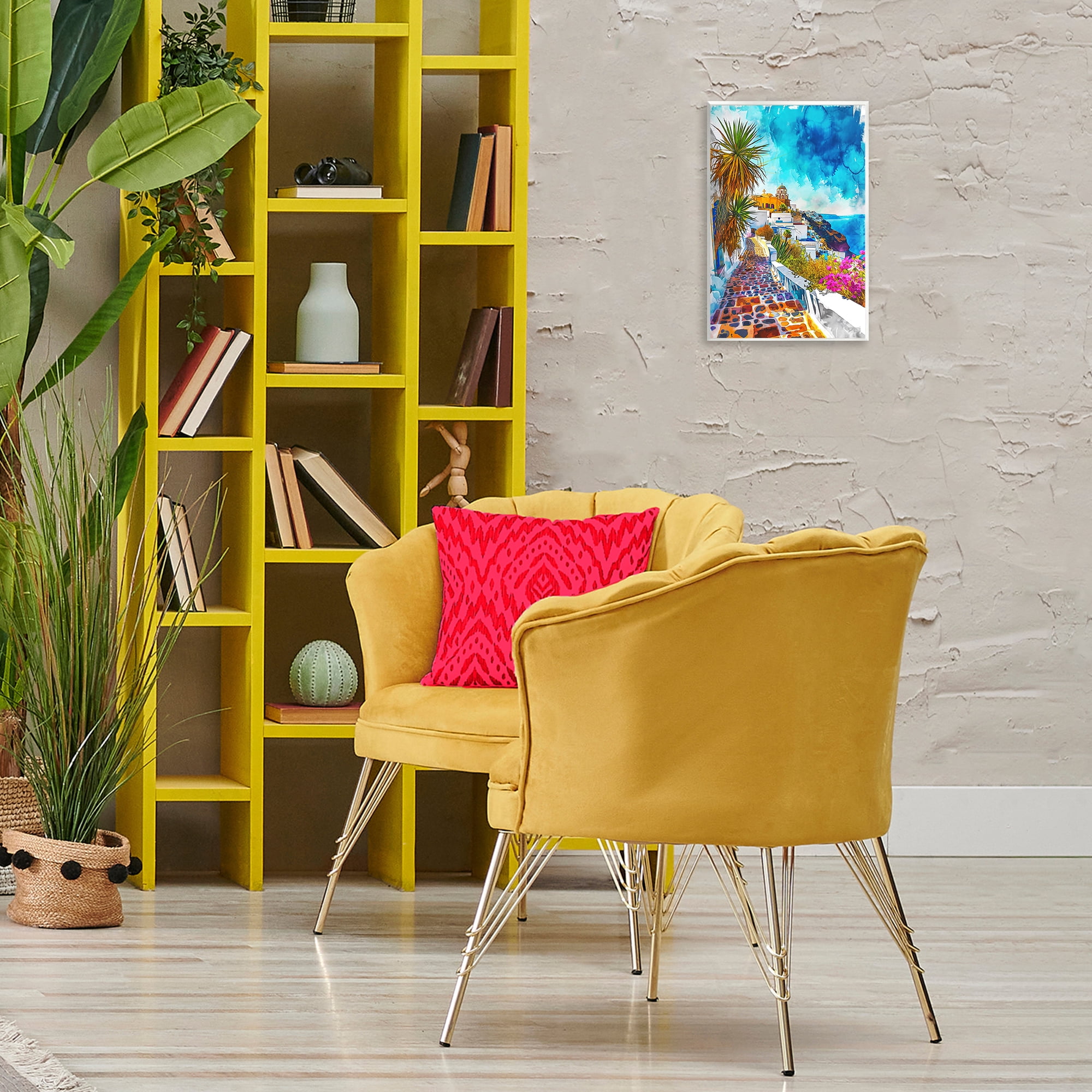 Stupell Industries Tropical Coastal Town Cities & Countries Painting Unframed Art Print Wall Art, 10 x 15