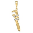 thumbnail image 4 of 10k Yellow Gold Pipe Wrench Pendant with Rhodium Accents for Men, Tool Necklace Symbolizing Craftsmanship, Trade Jewelry for Plumbers, Mechanics, and Skilled Professionals, 4 of 7
