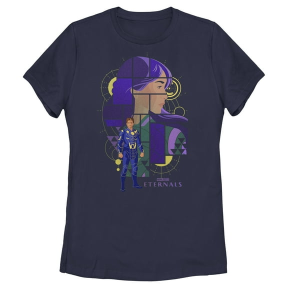 Women's Marvel Eternals Ikaris and Sersi Graphic Tee Navy Blue X Large