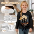 thumbnail image 6 of Xixirimido Black Cats Moon Bats Halloween Pattern Girls Long Sleeve Shirts Cute Kids Fashion Crew Neck Tunic Tops Tie-hem Tees for Fall Winter, Size 9-10, 6 of 7