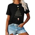 thumbnail image 2 of Merry Christmas T-Shirt Santa Christmas Tree Graphic Casual Short Sleeve Shirt for Women, 2 of 5