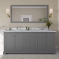 thumbnail image 2 of Wyndham Collection 80" Square Sinks Wood Double Bathroom Vanity in Blue, 2 of 6
