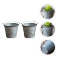 thumbnail image 4 of 2 cubos de hierro vintage para flores, contenedor para plantar, adorno para el hogar, 4 of 6