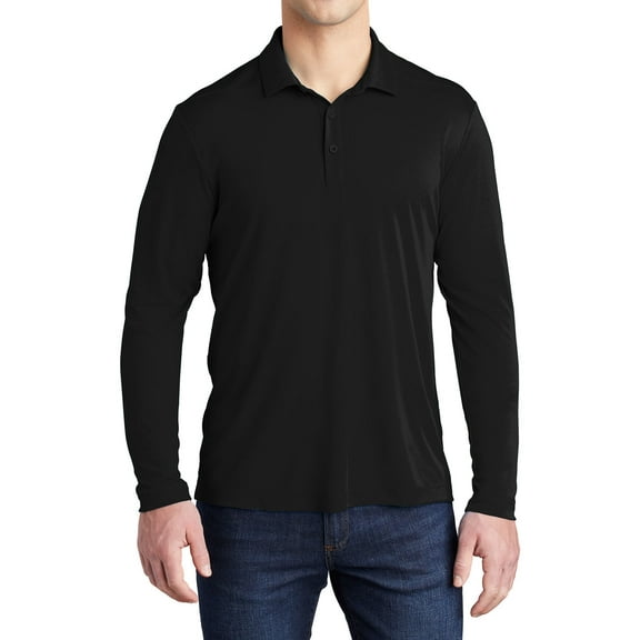Mafoose Men's Posi-UV Pro Long Sleeve Polo Shirt Black X-Small