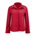 thumbnail image 4 of Womens Button Down Blouse! Comdrip Button Down Shirts for Women Wrinkle Resistance Dress Shirts for Women Long Sleeve Work formal Blouses Tops Blouses for Women Business Casual Red XL, 4 of 9