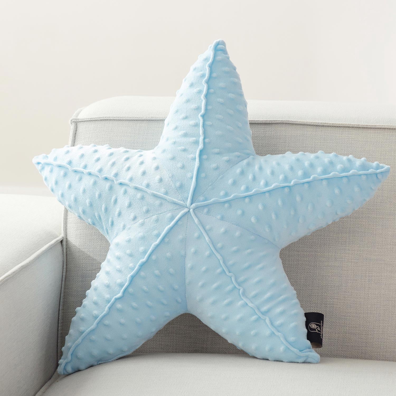Phantoscope Starfish Velvet Throw Pillow 20.5", Ocean Series, Light Blue