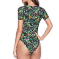 thumbnail image 4 of Naloa Dinosaur Plays Soccer Women's Short-Sleeved Onesie, One-Piece Swimsuit for Parties, dates, clubs - Small, 4 of 9