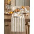 thumbnail image 3 of Vintage Beige Stripes Table Runner 60 Inches Long,Farmhouse Lines Abstract Geometric Cotton Linen Table Runners Dresser Scarves,Fabric Tabletop Scarf Furniture Cover for Home Dinner Party 13"x60", 3 of 9