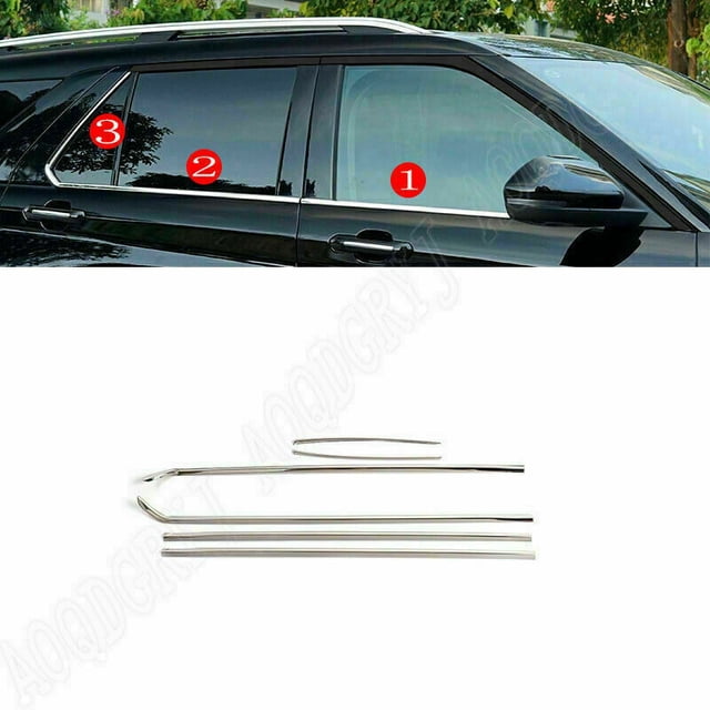 for Ford Explorer 2020-2023 Chrome Stainless Bottom Window Sill Strip Cover Trim