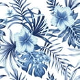 thumbnail image 2 of MuralsPrint Hibiscus Plumeria Floral Blue Palm Leaves Removable Wallpaper - 24'' inch x 10'ft, 2 of 5