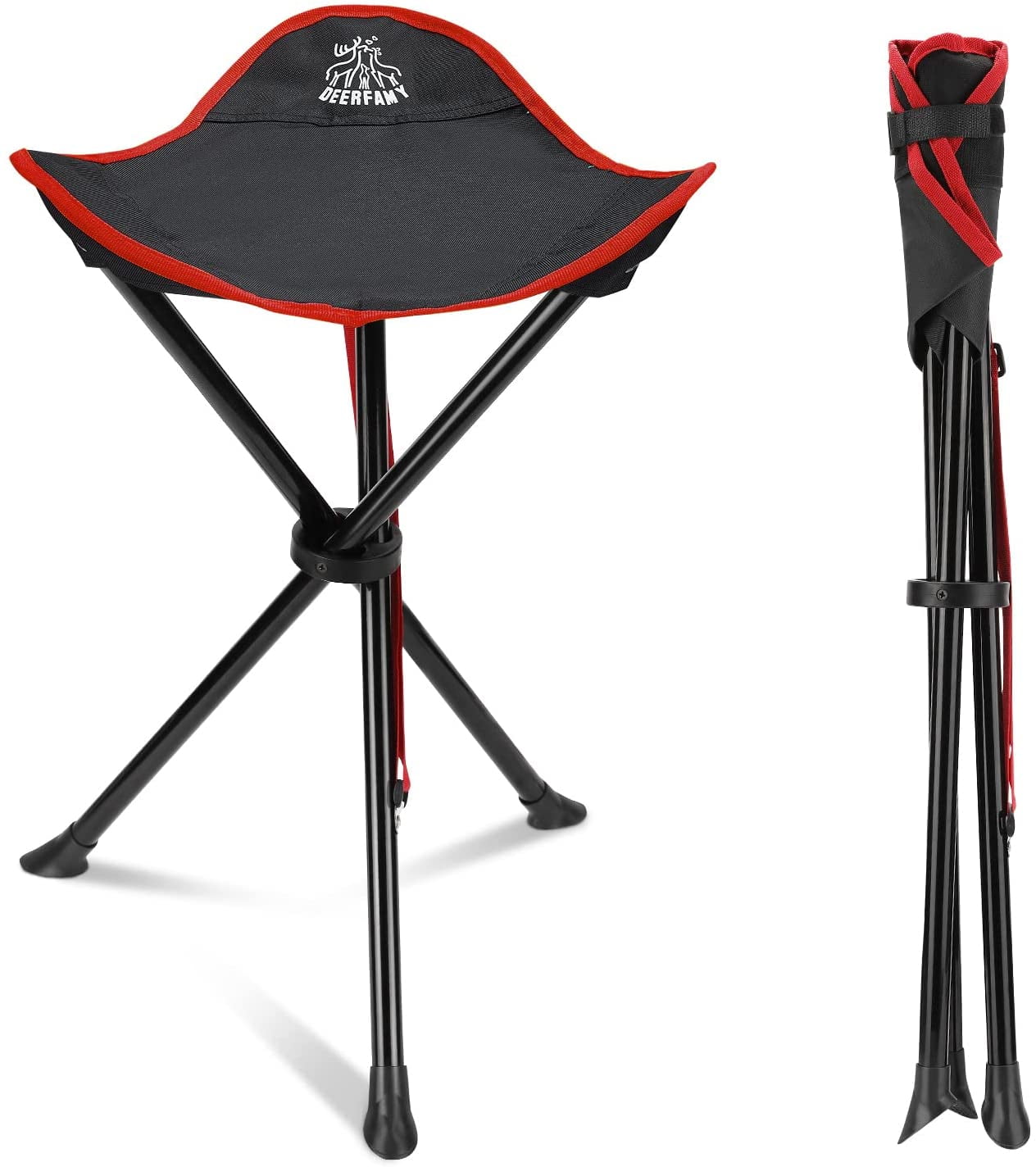 DEERFAMY Camping Stool Folding 225lb,Lightweight Sturdy Portable Tripod
