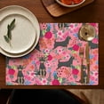 thumbnail image 5 of Chihuahua and Flower Florals Summer Placemats Table Placemats Set Of 4-Linen Kitchen Washable Placemats Table Mats 11.8"x17.7"Non-Slip Heat Resistant, 5 of 6