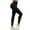Black, variant on Women's Ribbed High Waisted Leggings Seamless Stretch Yoga Workout Pants