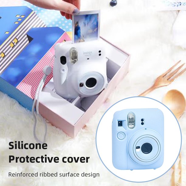 Funda protectora de silicona para cámara a prueba de polvo para Instax Mini 12 (azul)