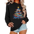thumbnail image 2 of Craaazy Christmas Fashion Long Sleeve Round Neck Shirts for Women Christmas Printing Loose Blouse Capless Gifts Sweatshirts Top, 2 of 6
