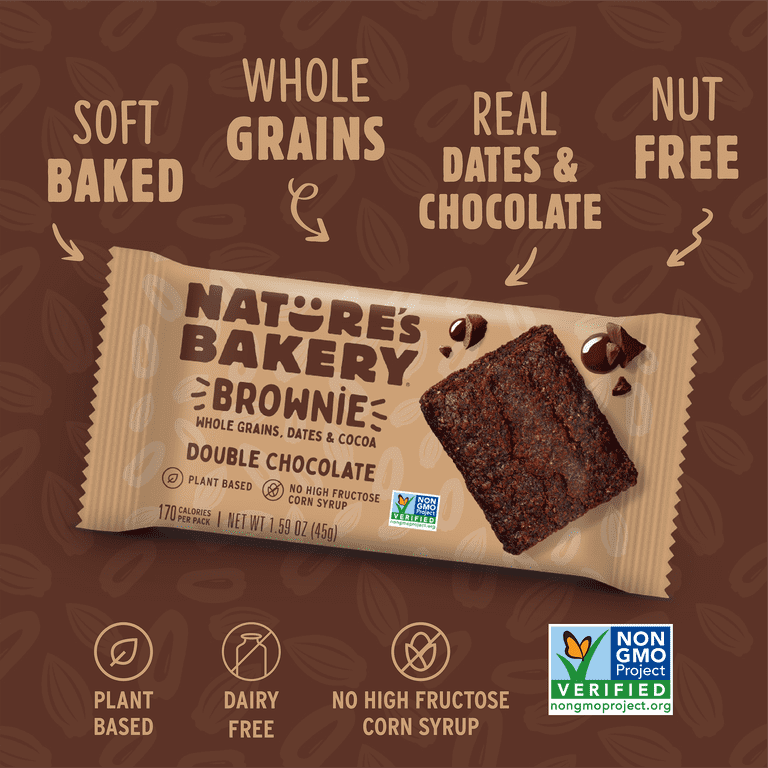 Nature's Bakery, Double Choc Brownie, Twin Packs, 1.59 oz, 10 Count