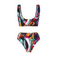 thumbnail image 2 of Honeii Abstract Jazz Instrumental Print Women’s Bikini Set,Two Piece Swimsuit Bathing Suits,Stylish High Elasticity Swimwear for Beach and Pool, 2 of 7